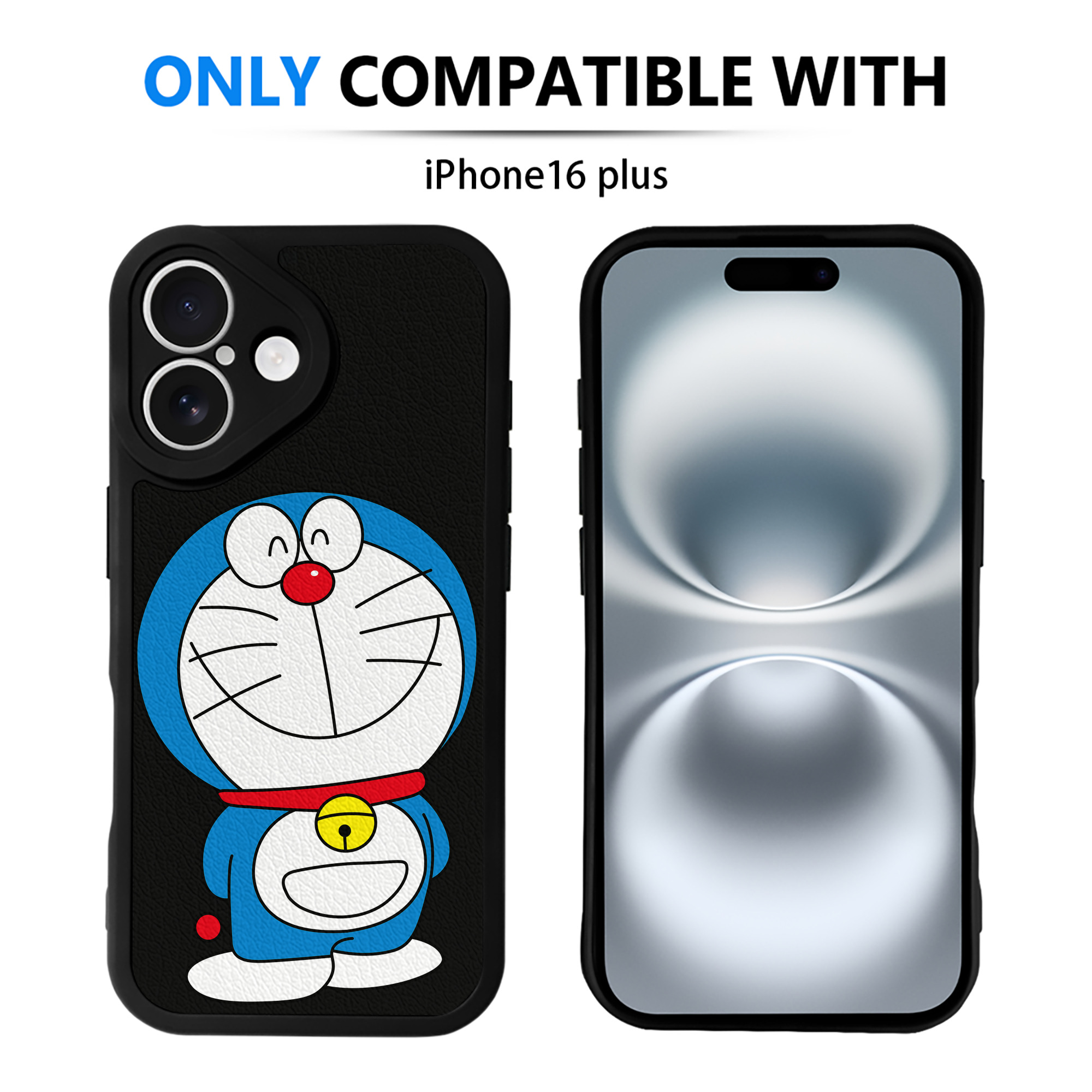 （画像用） ドラえもん Doraemon 【iPhone 16シリーズ対応】シリコンスマホケース（レザー調） 材質：シリコン